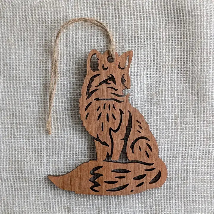 Wildlife Ornament - Fox Wood Souvenir - Made in Canada