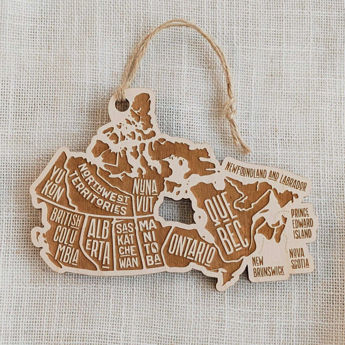 Canada Provinces Handmade Wood Ornament (Maple Wood)