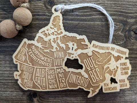 Canada Provinces Handmade Wood Ornament (Maple Wood)