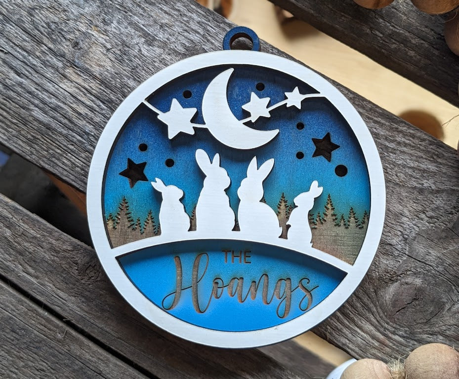 Bunny Family Ornament (personalized)