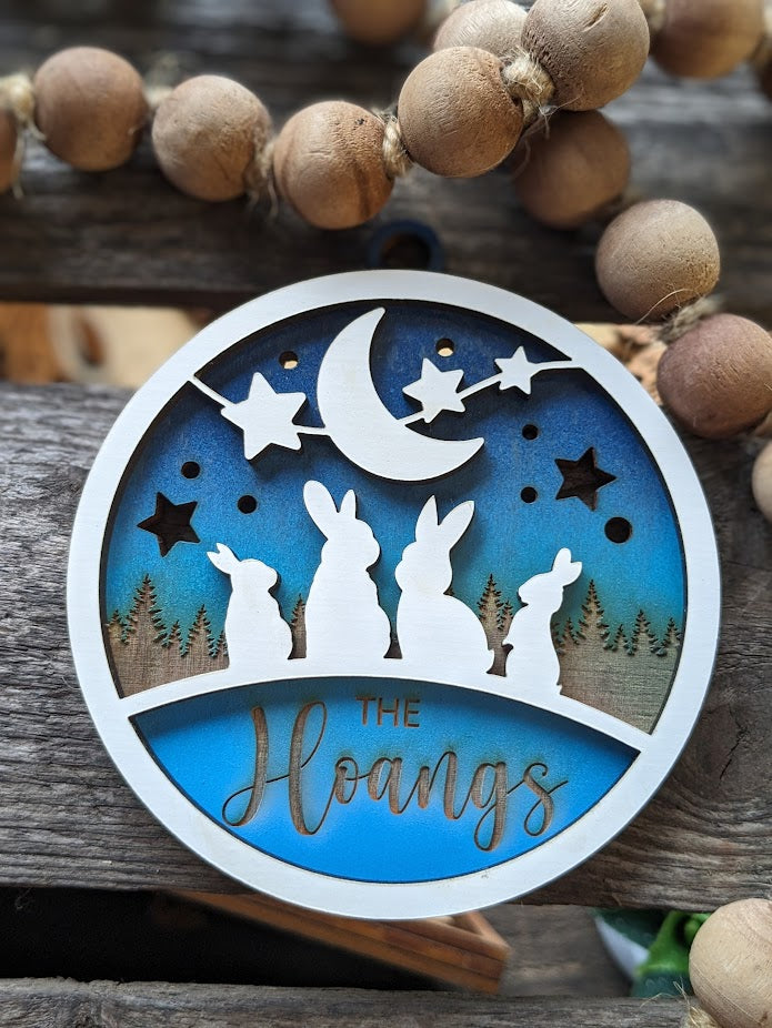 Bunny Family Ornament (personalized)