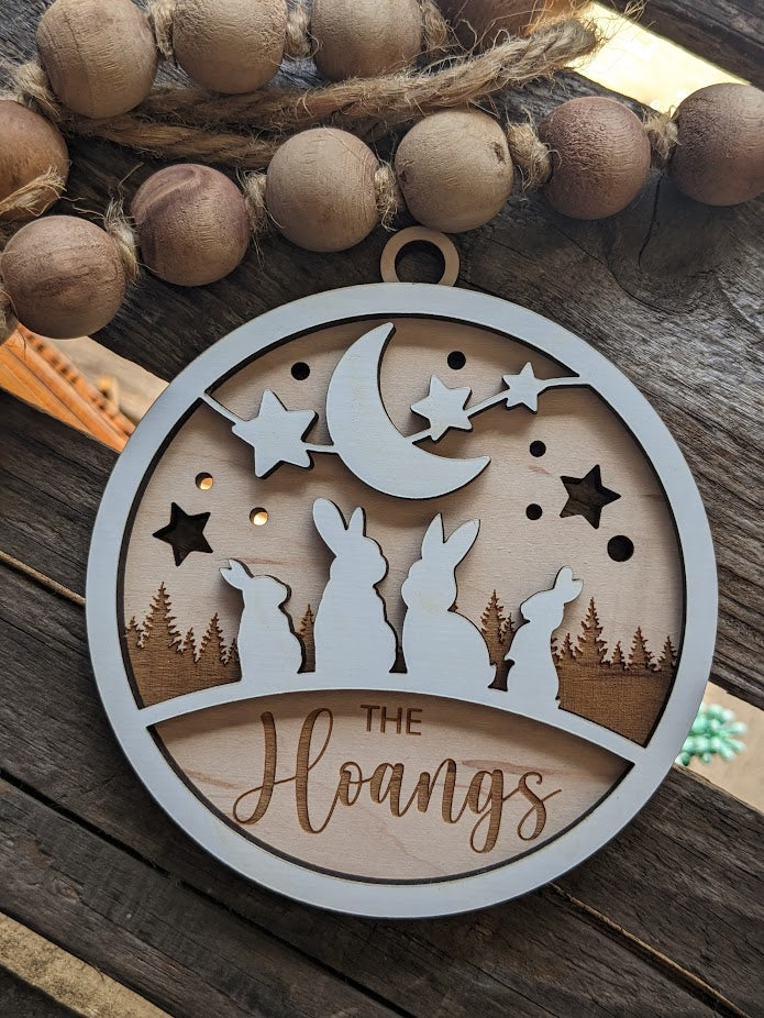 Bunny Family Ornament (personalized)