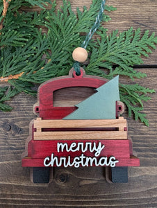 Family Christmas Truck Ornament - Personalized