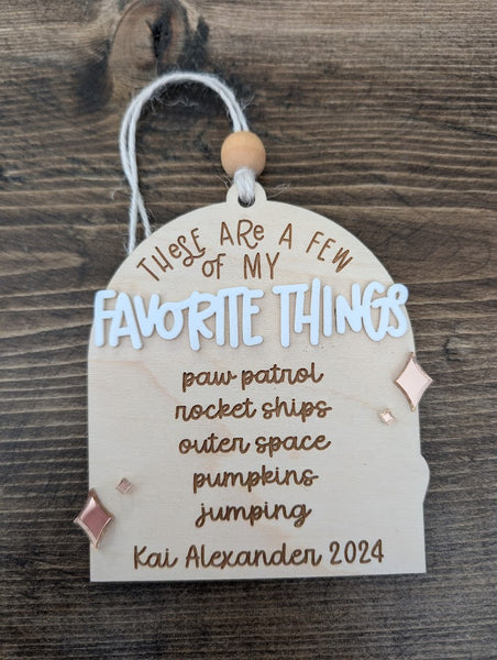 Favorite Things Personalized Ornament