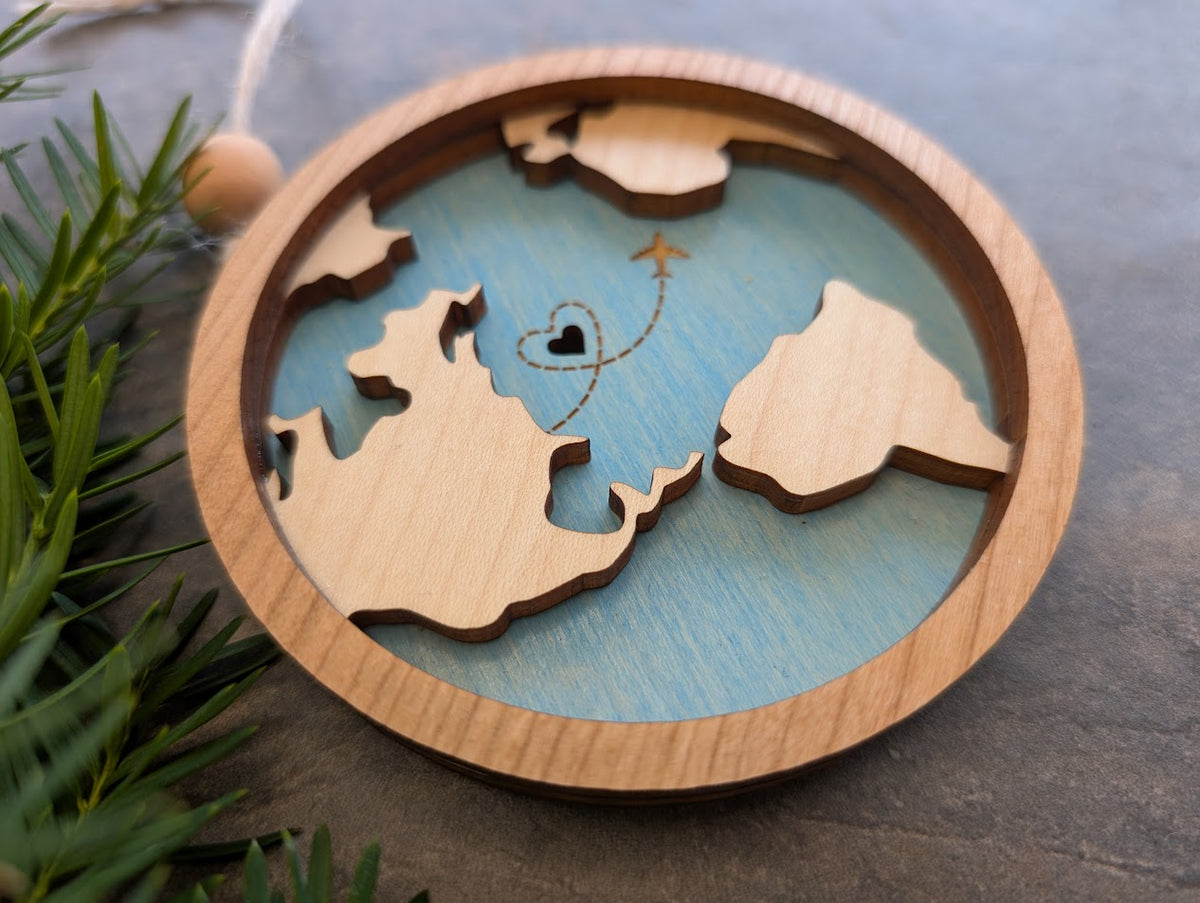 Travel Ornament - Globe, Plane - Wayfarer Christmas Ornament Souvenir
