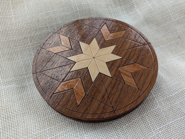 True North Wood Inlay Coaster - Made in Canada