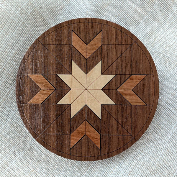 True North Wood Inlay Coaster - Made in Canada