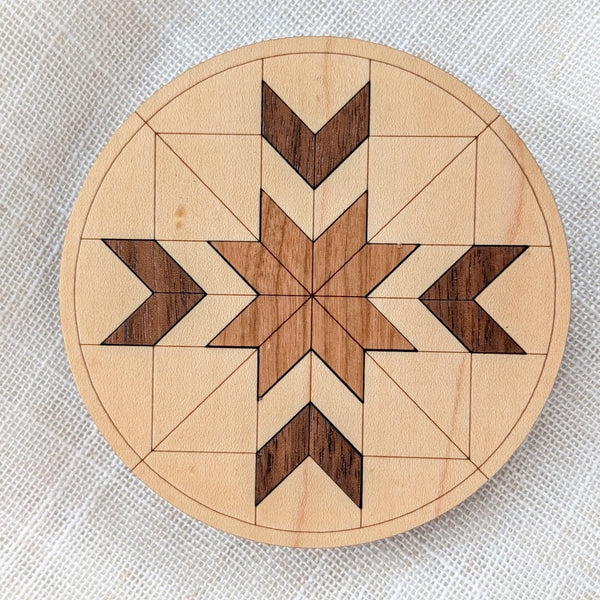 True North Wood Inlay Coaster - Made in Canada