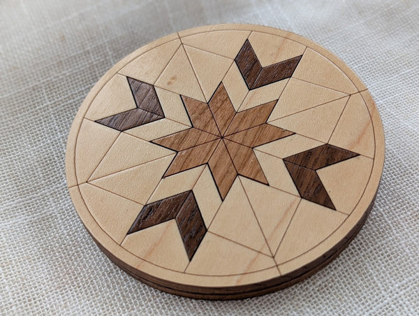 True North Wood Inlay Coaster - Made in Canada