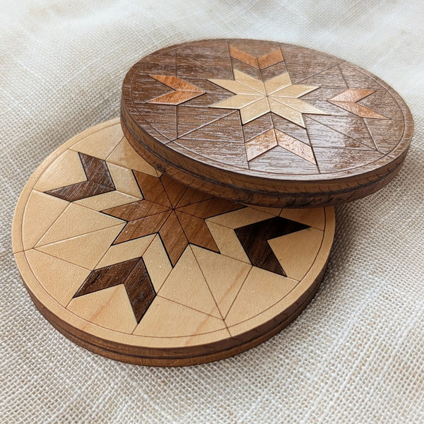 True North Wood Inlay Coaster - Made in Canada