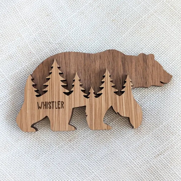 Bear Wood Magnet - 3D Souvenir Made in Canada - Namedrop