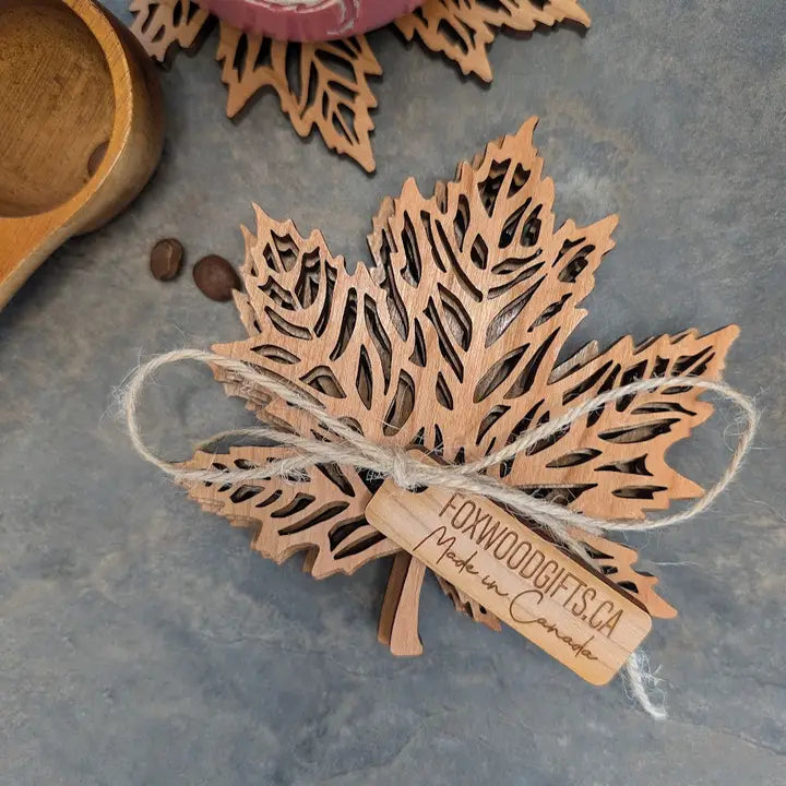 Handmade Maple Leaf Coaster Set of 4 or 8