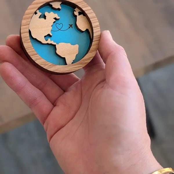 Travel Globe Magnet - Earth Souvenir Magnet, Airplane