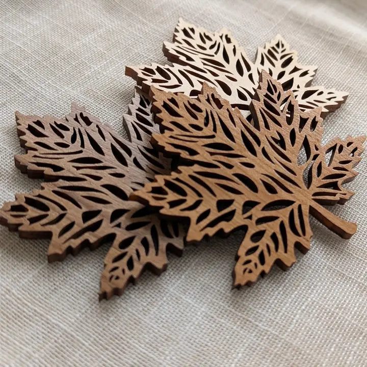 Handmade Maple Leaf Coaster Set of 4 or 8
