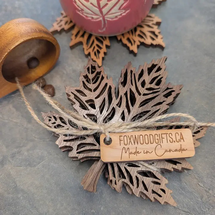 Handmade Maple Leaf Coaster Set of 4 or 8