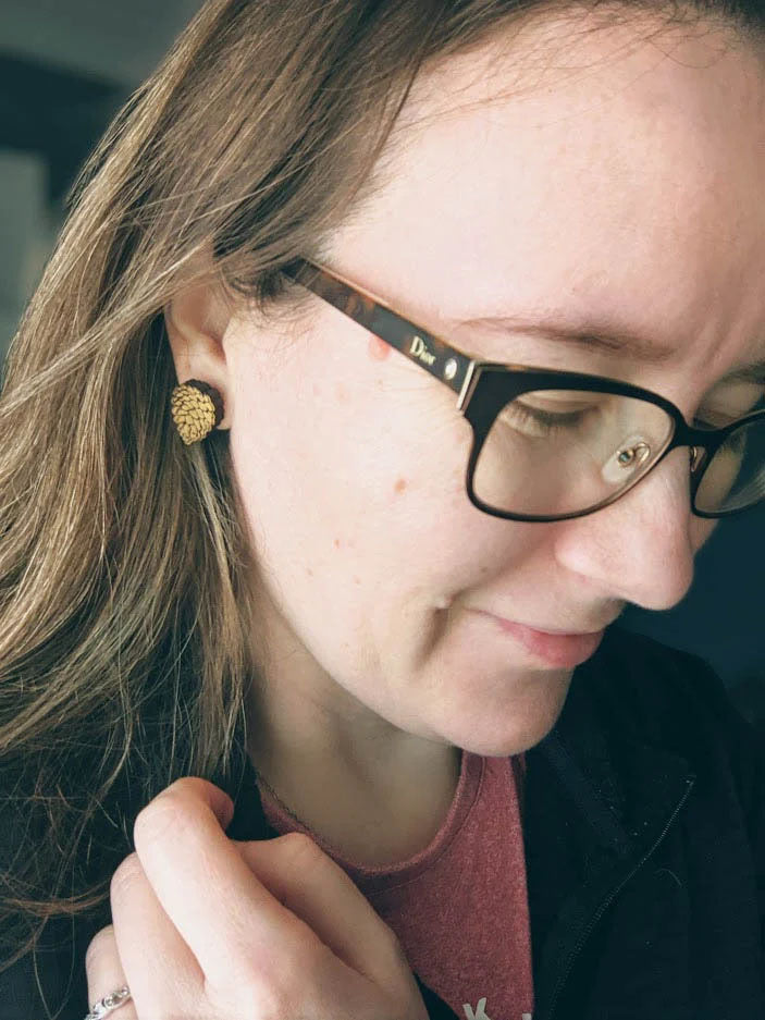 Mountain Handmade Reclaimed Wood/Gold Earrings - Made in Canada
