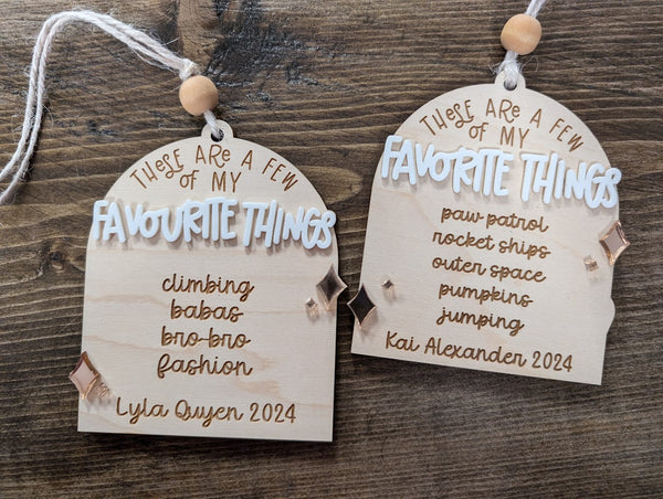 Favorite Things Personalized Ornament