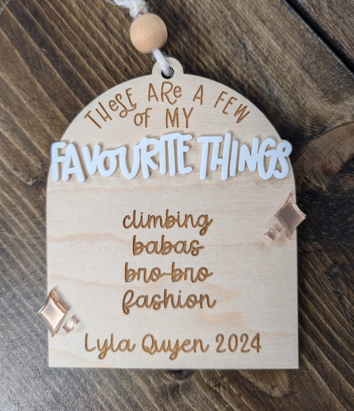 Favorite Things Personalized Ornament