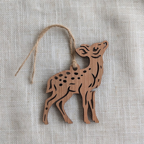 Wildlife Ornament - Deer / Fawn Wood Souvenir - Made in Canada
