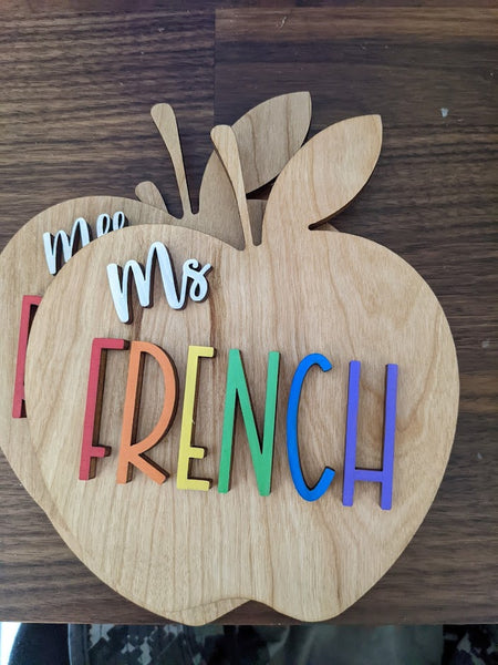 Teacher Appreciation Apple Desk Sign