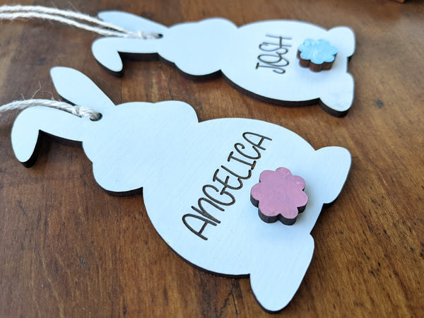Easter Basket Bunny Tags - Personalized Names