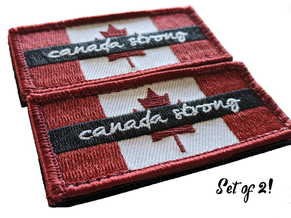 Canada Strong Morale Patch - Velcro Backing (Set of 2)