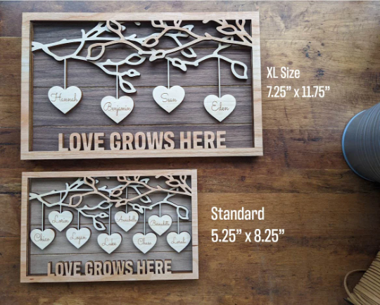 Family Tree Wood Frame - Fully Customized, Mother's Day, Father's Day, Grandma Gift, Adoption Gift