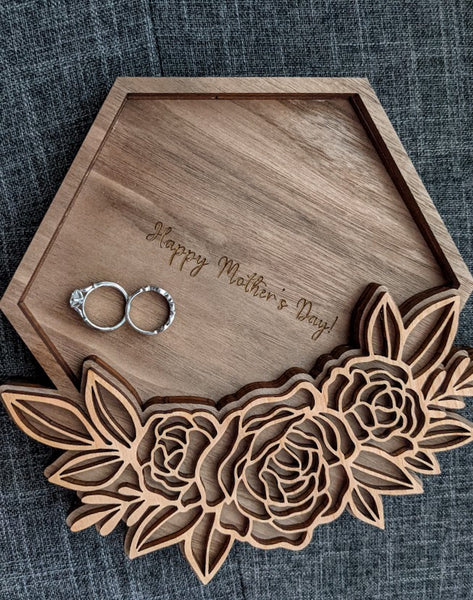 Personalized Wood Jewelry Tray - Perfect Mother's Day or Sweetheart gift