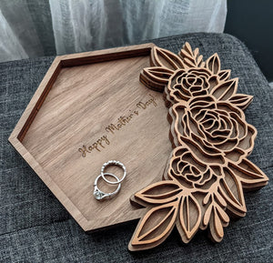 Personalized Wood Jewelry Tray - Perfect Mother's Day or Sweetheart gift