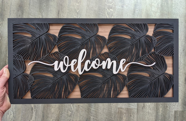 Monstera Welcome Sign - Personalize It!