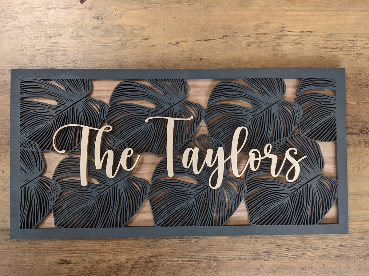 Monstera Welcome Sign - Personalize It!