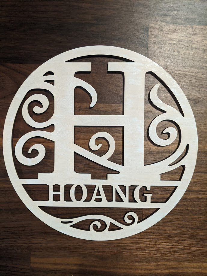 Personalized Monogram Wooden Sign / Placard, Handmade